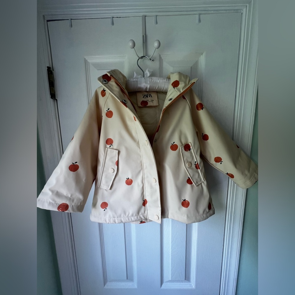 Zara Kids Beige Jacket with Peach Print